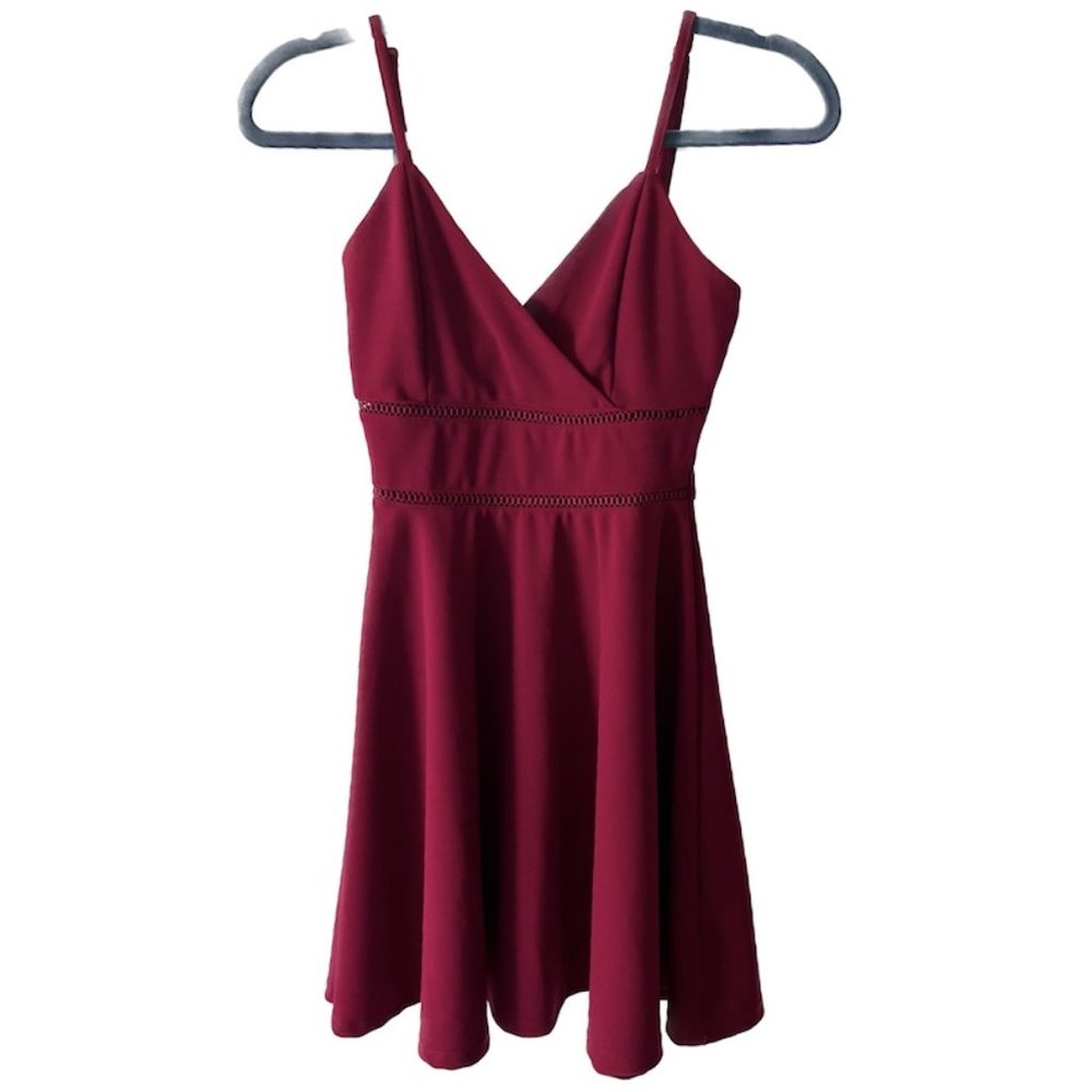 Francescas Collection Mi Ami Maroon Mini Dress